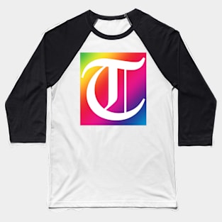 Rainbow White Letter T Baseball T-Shirt